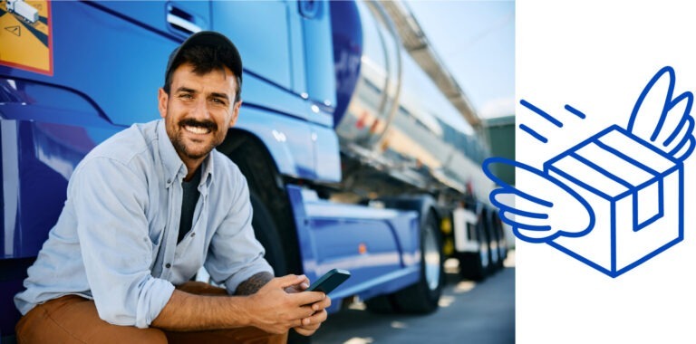 happy truck driver